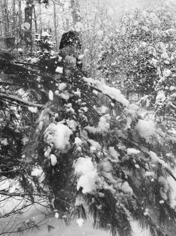 Author in Snow Blizzard